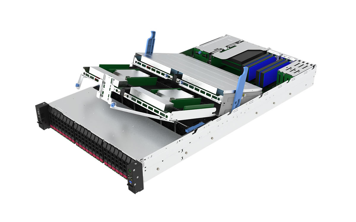 2U熱(rè)插拔服務器機(jī)箱24盤