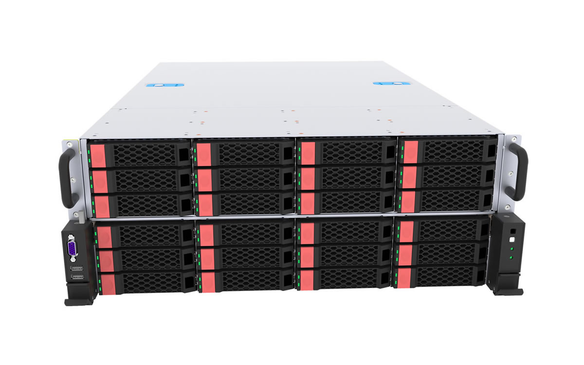 4U熱(rè)插拔服務器機(jī)箱24盤